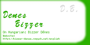 denes bizzer business card