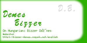 denes bizzer business card